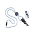 White 1/4" (6 mm) Lanyard with Round Slider & DTACH Plastic Swivel Hook
