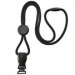 Black 1/4" (6mm) Round Lanyard With Round Slider, New DTACH Pen Holder
