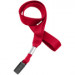 Red 5/8" (16 mm) Lanyard with Nickel-Plated Steel Bulldog Clip