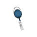 Translucent Blue Carabiner Badge Reel with Clear Vinyl Strap