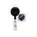Black Round Badge Reel With Strap And Swivel Clip