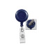Royal Blue Round Badge Reel With Strap And Swivel Clip