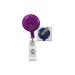 Translucent Purple Badge Reel with Clear Vinyl Strap & Swivel Spring Clip