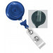 Translucent Blue Badge Reel with Clear Vinyl Strap & Swivel Spring Clip