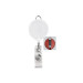 White Badge Reel with Clear Vinyl Strap & Belt Clip