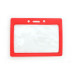 Vinyl Horizontal Badge Holder with Red Color Frame, 3.5" x 2.13"
