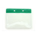 Vinyl Horizontal Badge Holder with Green Color Bar, 3.75" x 2.63"