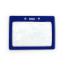 Vinyl Horizontal Badge Holder with Royal Blue Color Frame, 3.5" x 2.13"