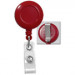 Red Round Badge ID Reel With Strap And Slide Clip