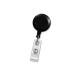 Black Round Badge ID Reel With Strap And Slide Clip