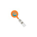 Orange Round Badge Id Reel With Strap And Slide Clip