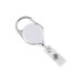 White Carabiner Badge Reel with Strap and Clip