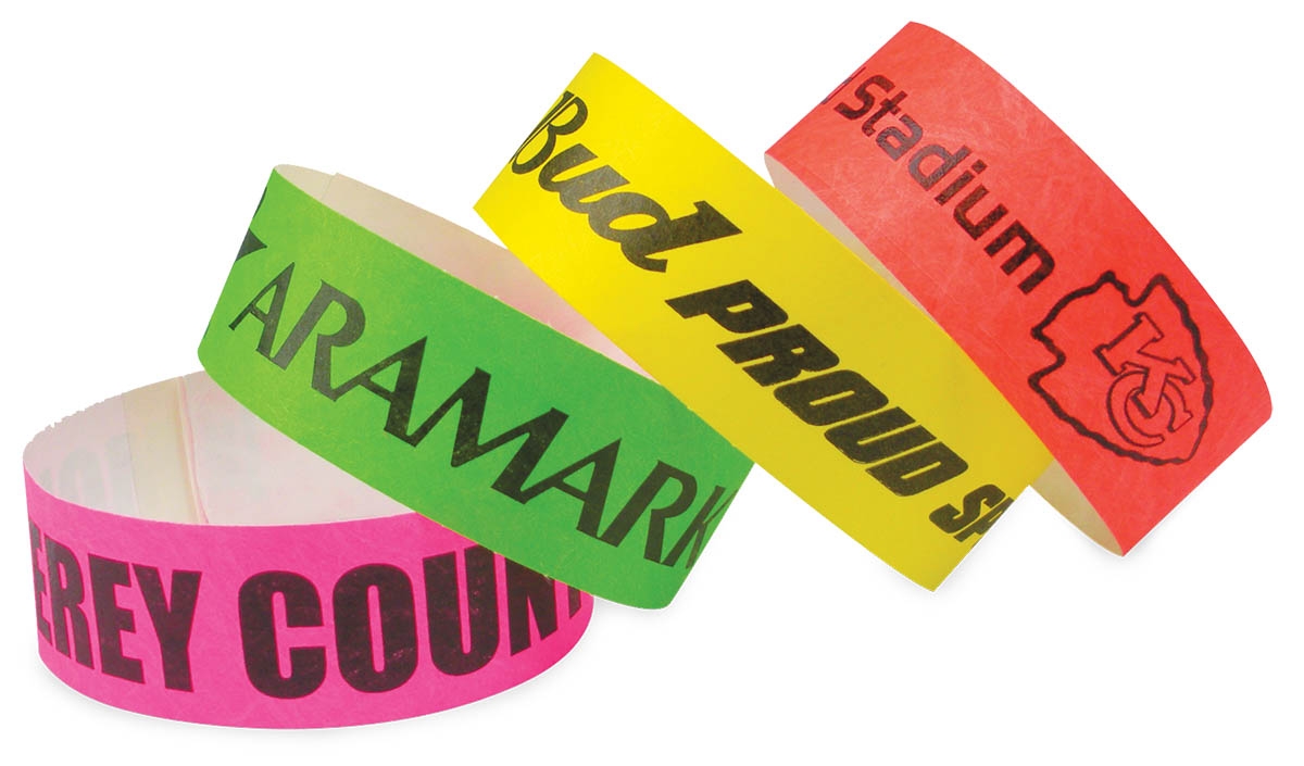 Tyvek concert wristbands